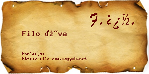 Filo Éva névjegykártya